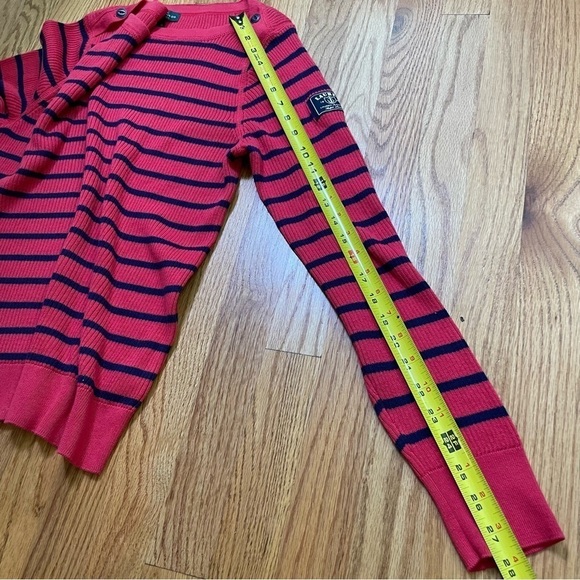 RALPH LAUREN Ribbed Nautical Stripe Boatneck Bateau Long Sleeve Cotton Shirt Top - Picture 10 of 16